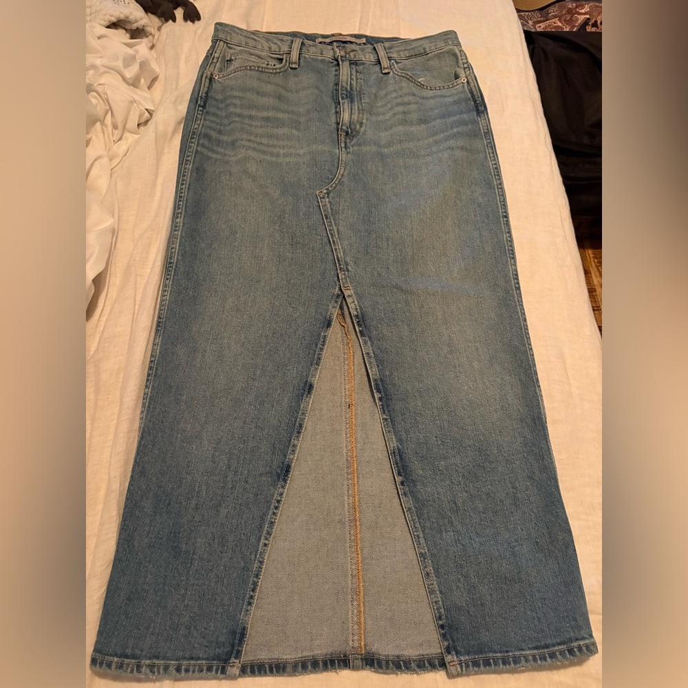 Hudson Light Blue Denim Midi Skirt
